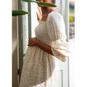 Nothing Fits But Yuki Dress Floral Creme Double Face Cotton Gauze S